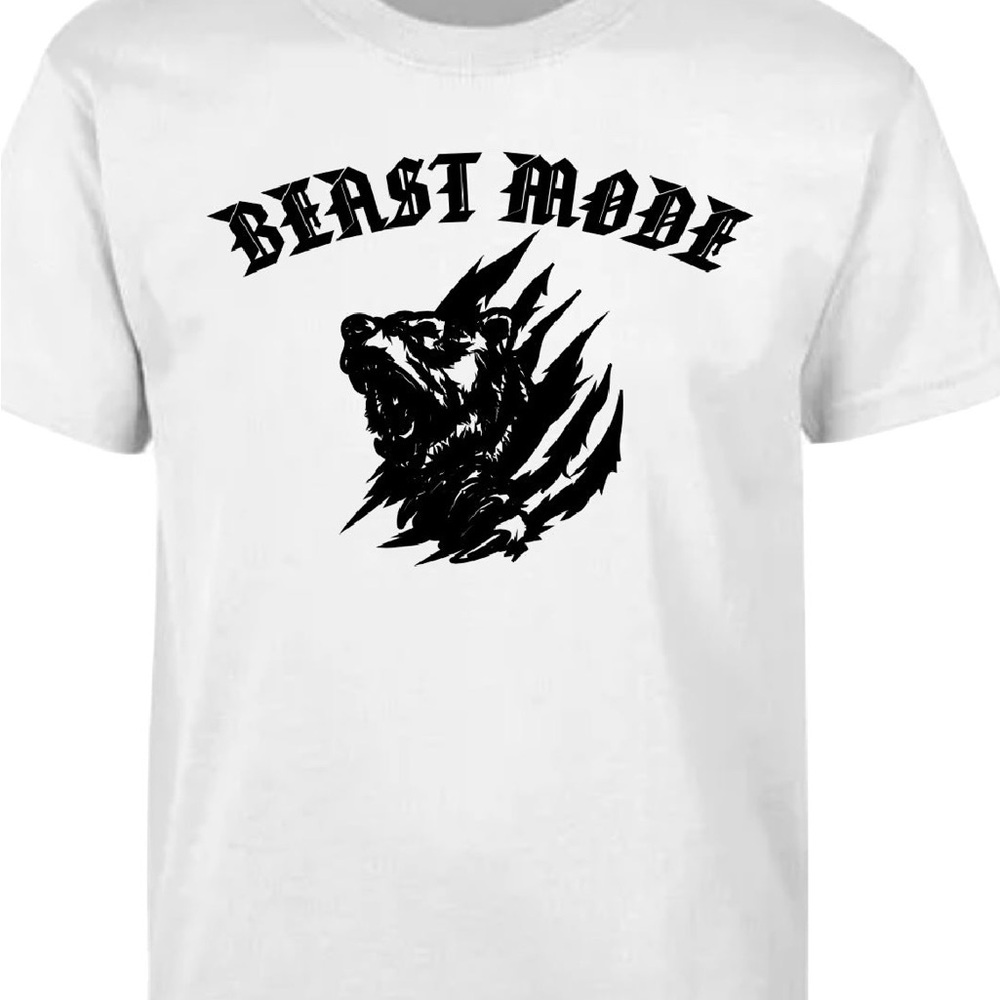 Gildan White Beast Mode Graphic Tee